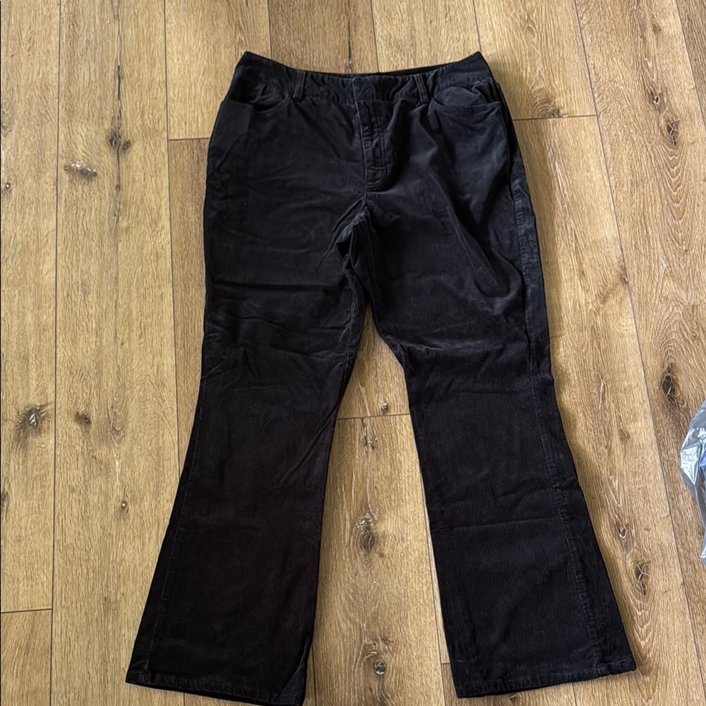 Black Stretch Corduroy Pants Bootcut size‎ 14